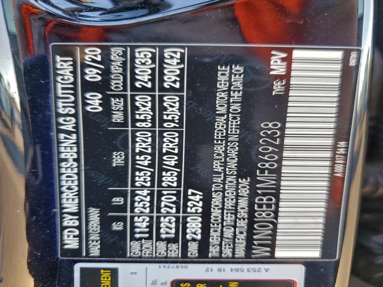 2021 Mercedes-Benz Glc Coupe 300 4Matic VIN: W1N0J8EB1MF869238 Lot: 94282745