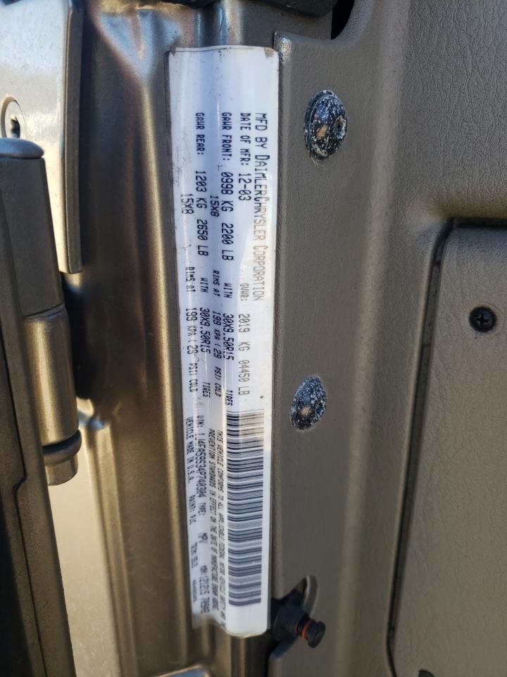 2004 Jeep Wrangler / Tj Sahara VIN: 1J4FA59S34P740304 Lot: 90494025