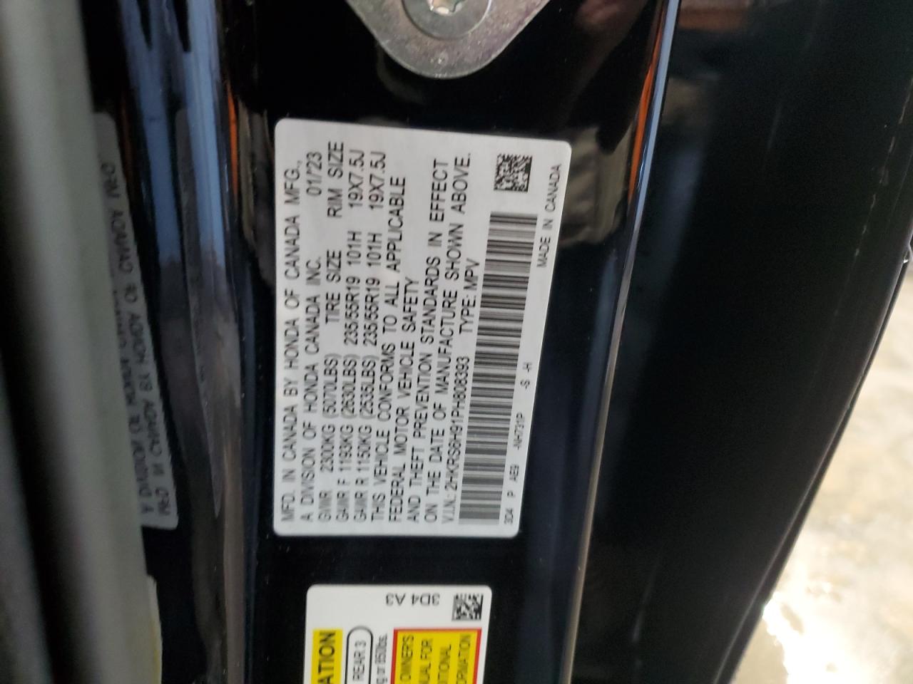 2023 Honda Cr-V Sport Touring VIN: 2HKRS6H91PH808393 Lot: 91224535