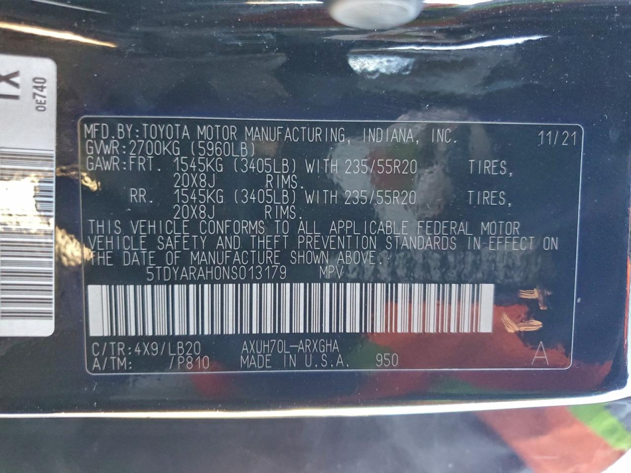 2022 Toyota Highlander Hybrid Limited VIN: 5TDYARAH0NS013179 Lot: 94571725