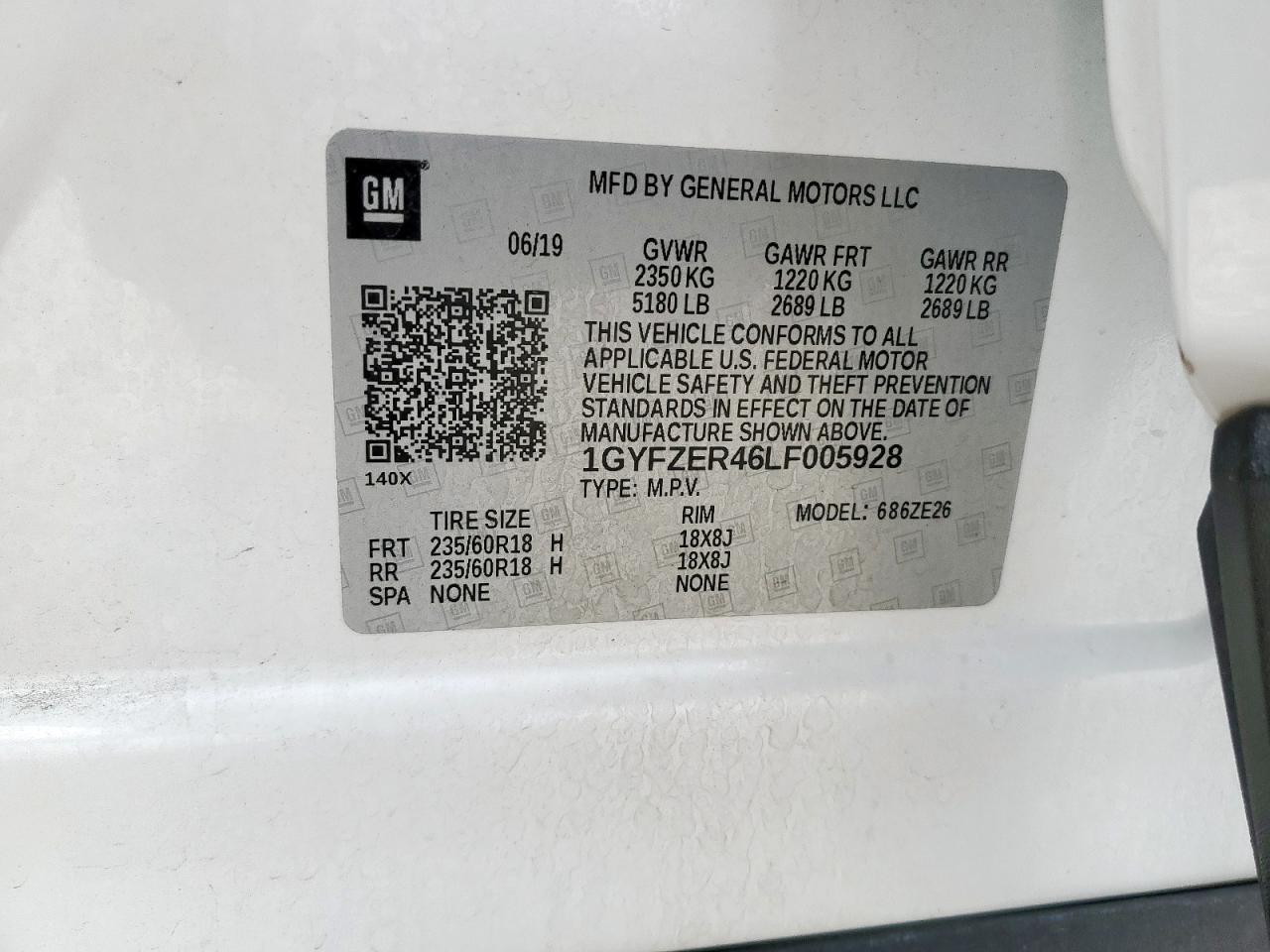 2020 Cadillac Xt4 Sport VIN: 1GYFZER46LF005928 Lot: 93465065