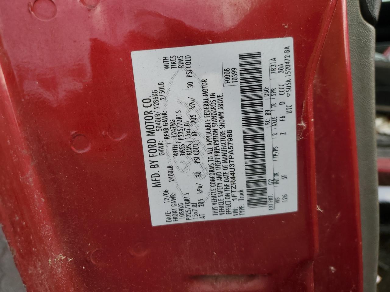 2007 Ford Ranger Super Cab VIN: 1FTZR44U37PA57988 Lot: 92007355