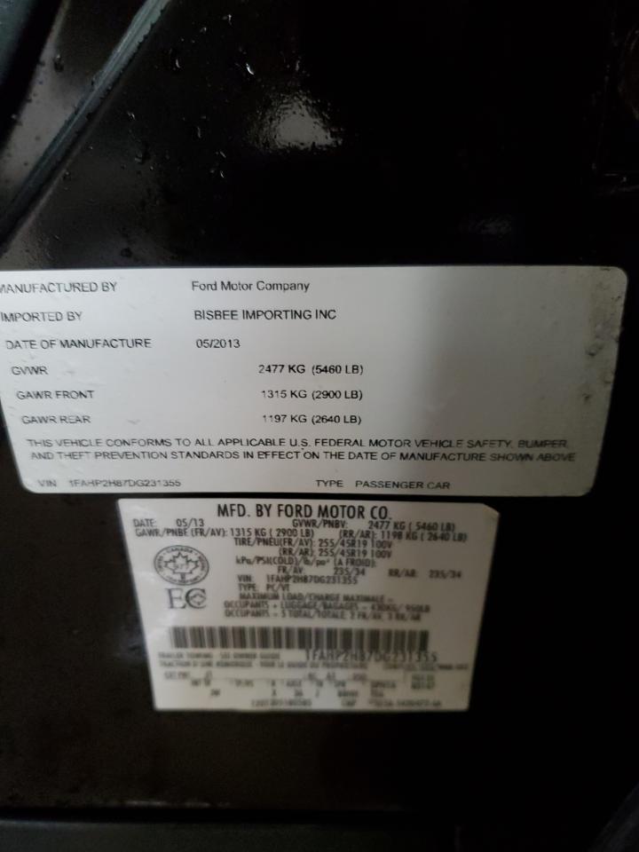 2013 Ford Taurus Sel VIN: 1FAHP2H87DG231355 Lot: 92380895