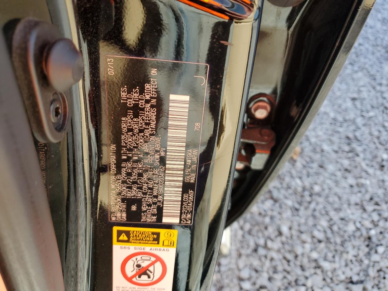 2013 Lexus Rx 350 Base VIN: JTJBK1BAXD2034162 Lot: 94975375