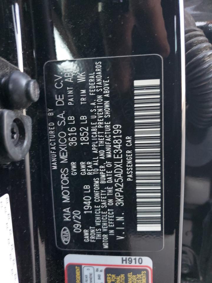 2020 Kia Rio Lx VIN: 3KPA25ADXLE348199 Lot: 93616965