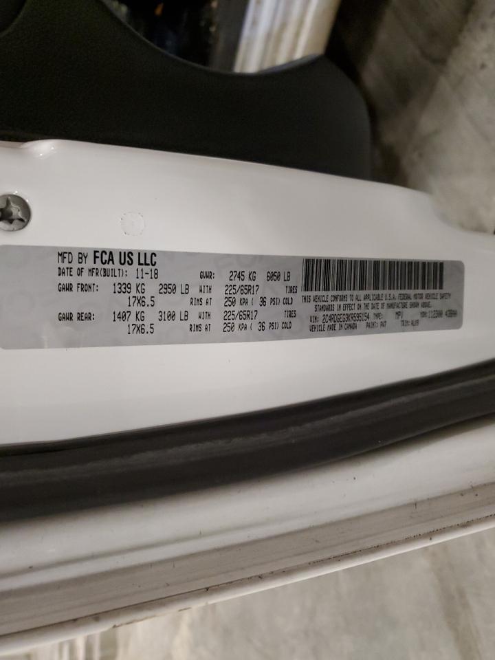 2019 Dodge Grand Caravan Gt VIN: 2C4RDGEG3KR595154 Lot: 93031435