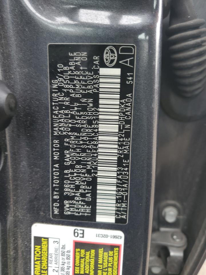 2010 Toyota Corolla Matrix VIN: 2T1KU4EE8AC485102 Lot: 93727725