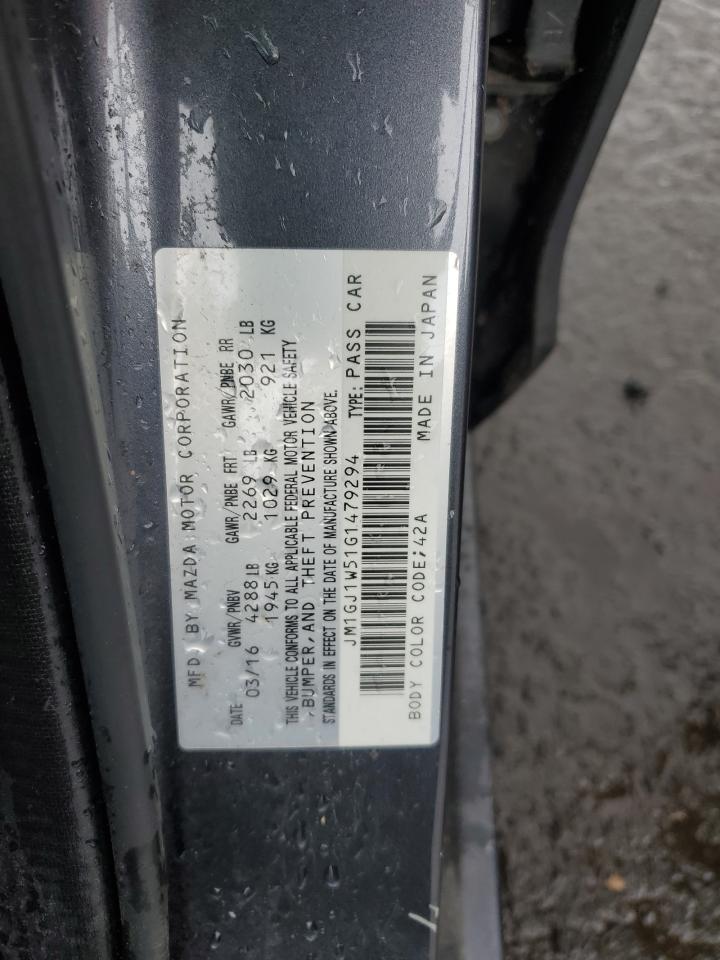 2016 Mazda 6 Grand Touring VIN: JM1GJ1W51G1479294 Lot: 91554685