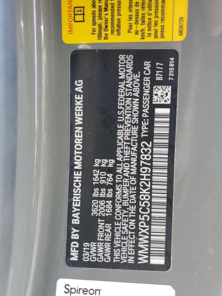 2019 Mini Cooper VIN: WMWXP5C58K2H97832 Lot: 91985995