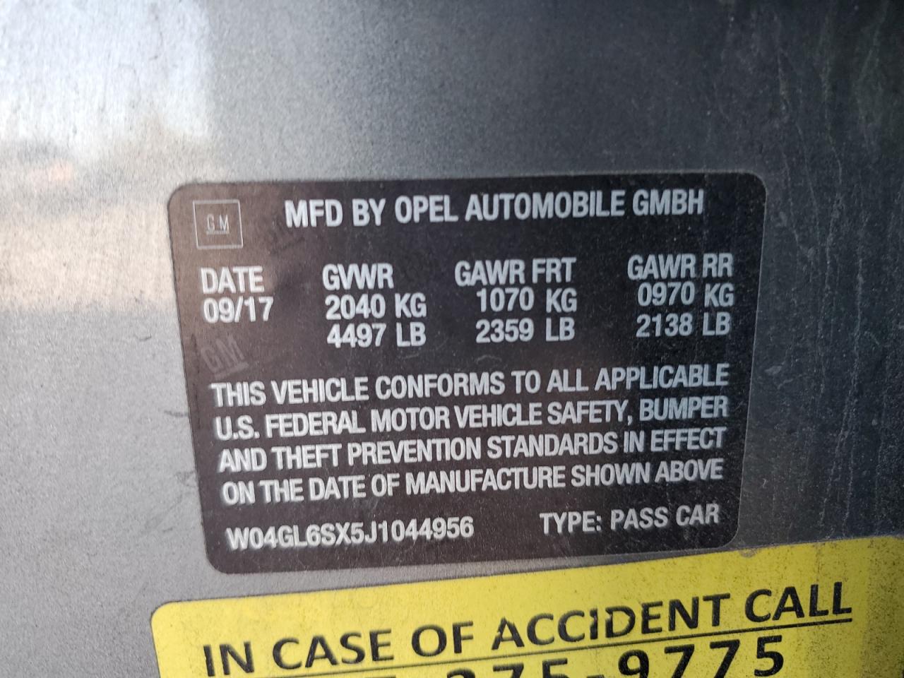 2018 Buick Regal Preferred VIN: W04GL6SX5J1044956 Lot: 90380605