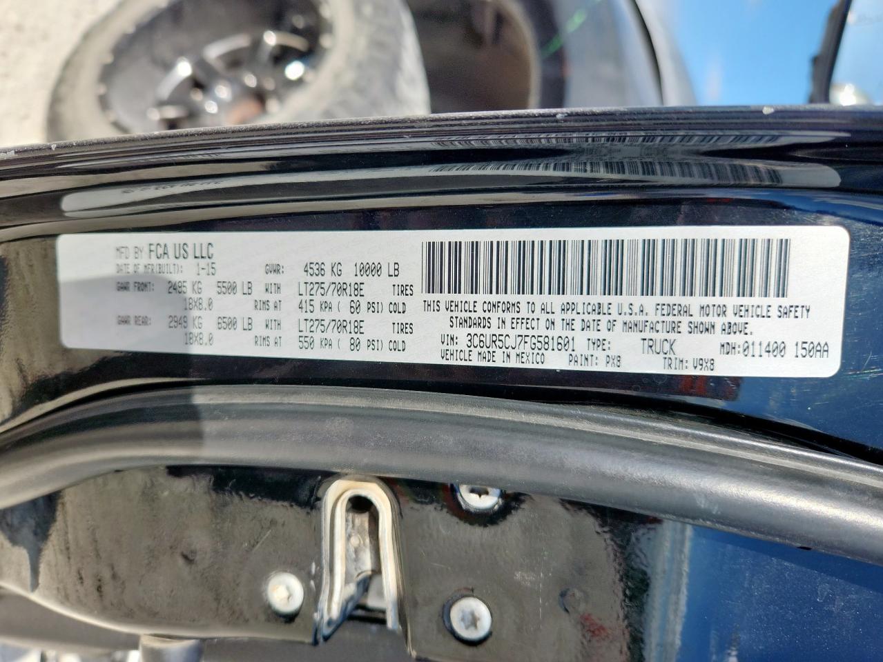 2015 Ram 2500 St VIN: 3C6UR5CJ7FG581601 Lot: 92637115