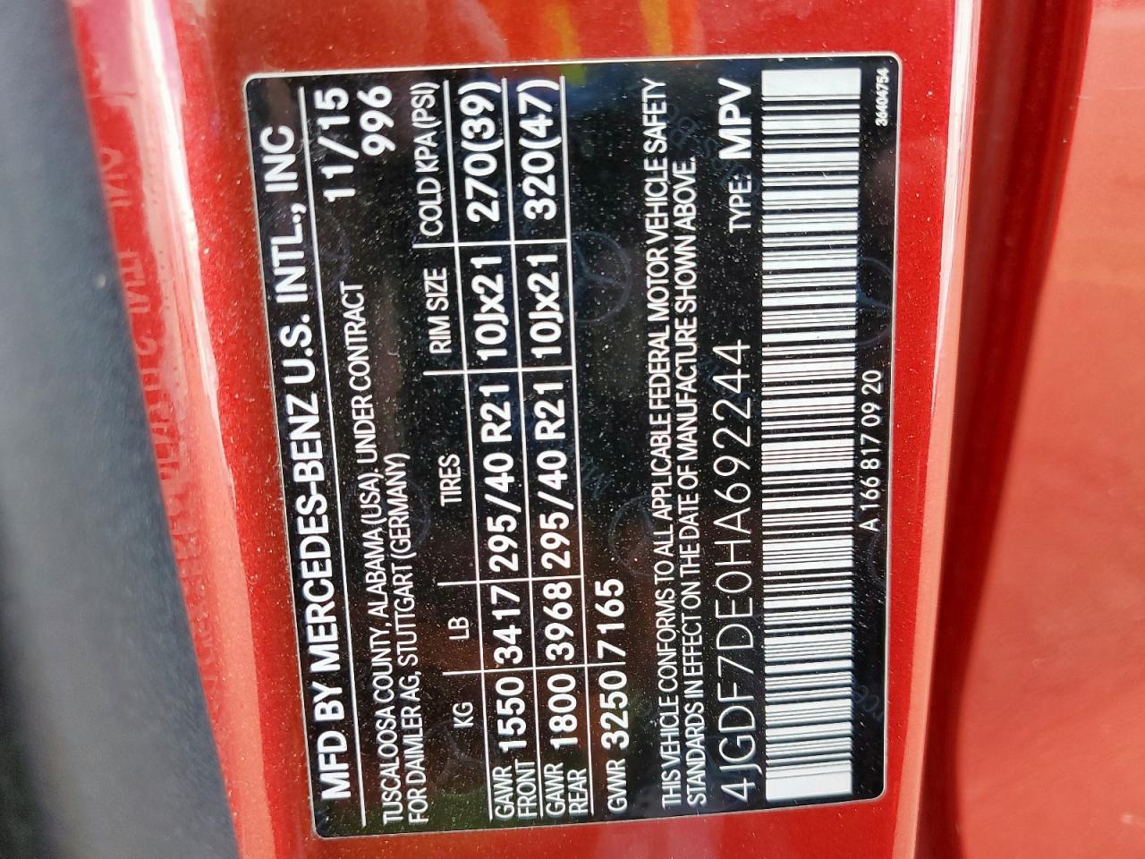 Фото: 4JGDF7DE0HA692244