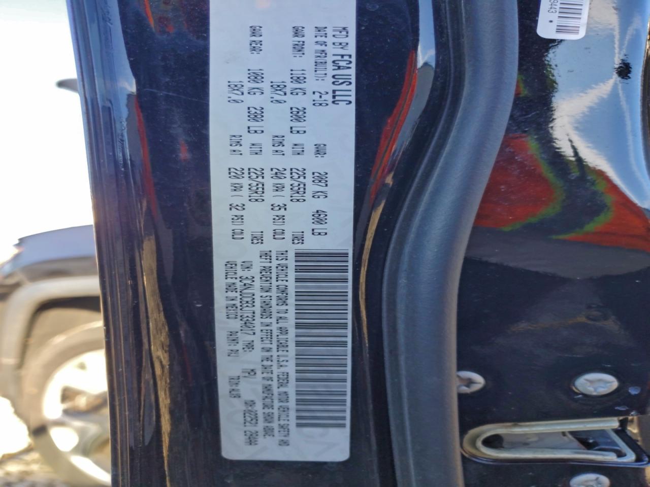 2018 Jeep Compass Limited VIN: 3C4NJDCB3JT334017 Lot: 92812465