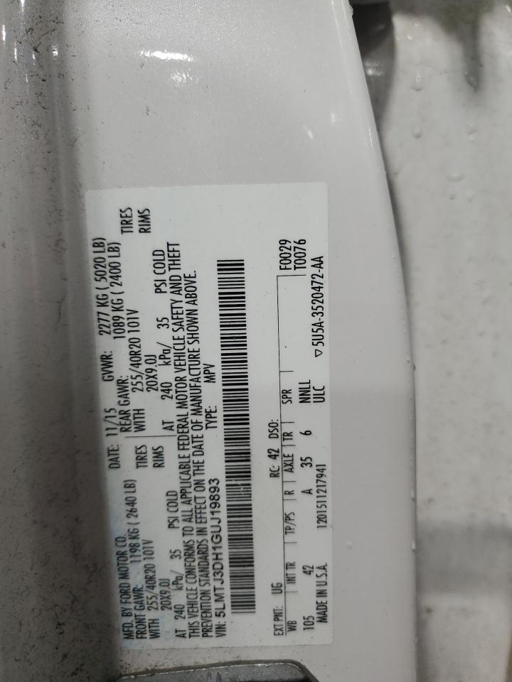 2016 Lincoln Mkc Reserve VIN: 5LMTJ3DH1GUJ19893 Lot: 93848385