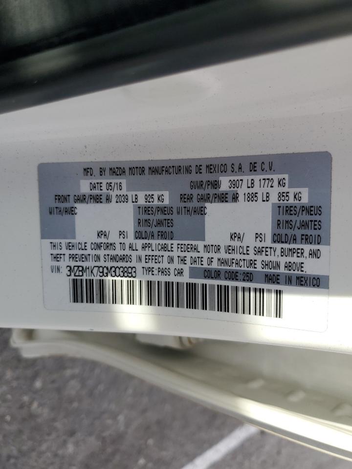 2016 Mazda 3 Sport VIN: 3MZBM1K79GM303893 Lot: 92351415