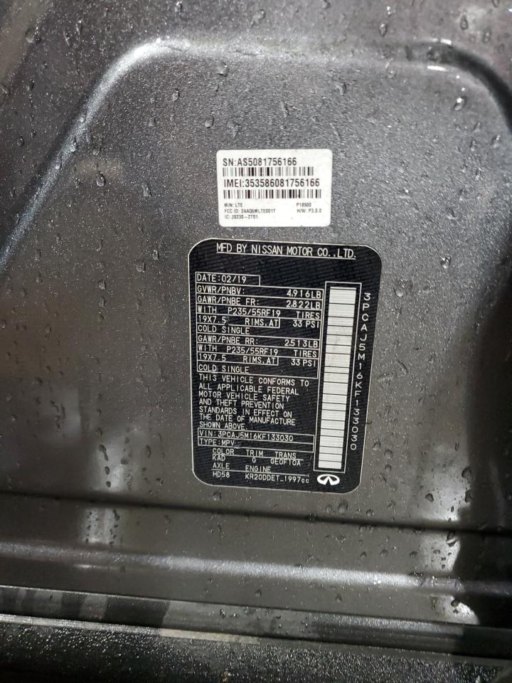 2019 Infiniti Qx50 Essential VIN: 3PCAJ5M16KF133030 Lot: 93065755