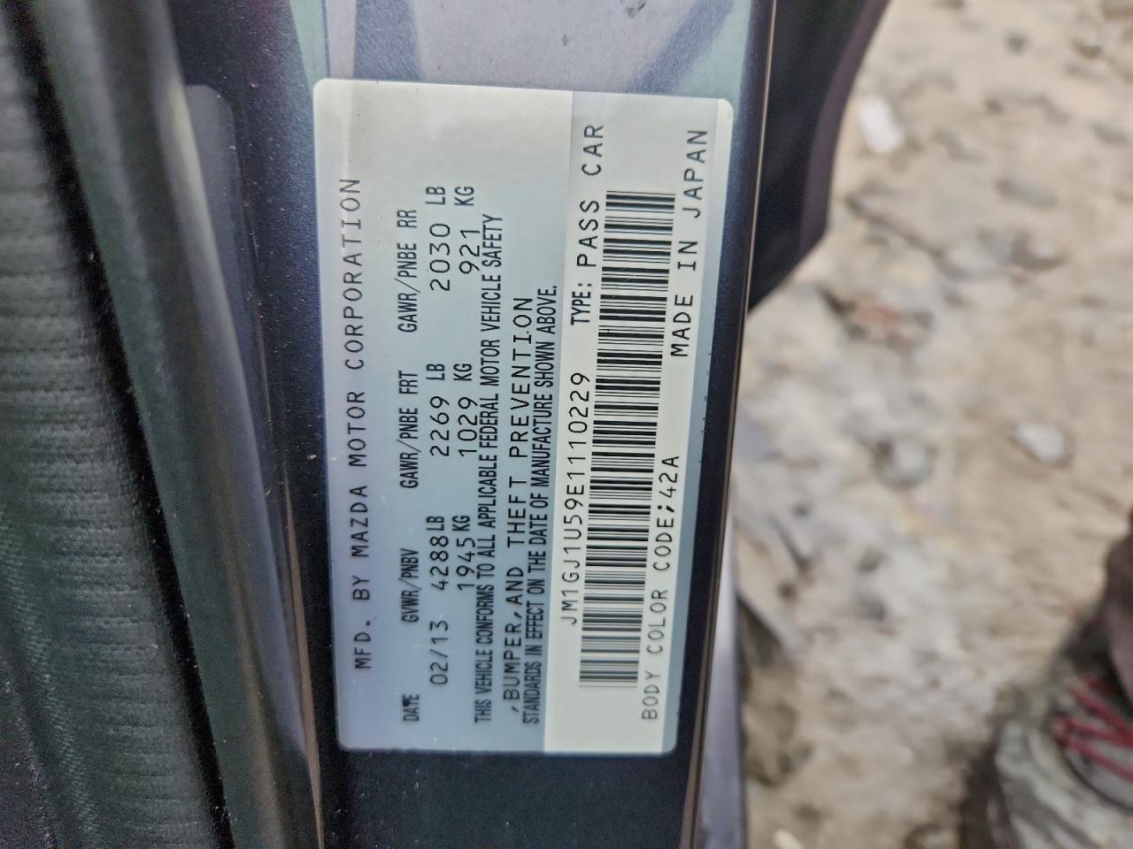 2014 Mazda 6 Sport VIN: JM1GJ1U59E1110229 Lot: 94451685