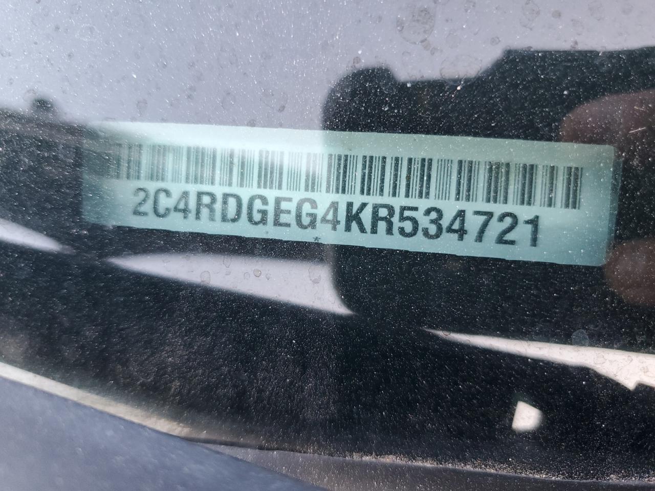 2019 Dodge Grand Caravan Gt VIN: 2C4RDGEG4KR534721 Lot: 91798795