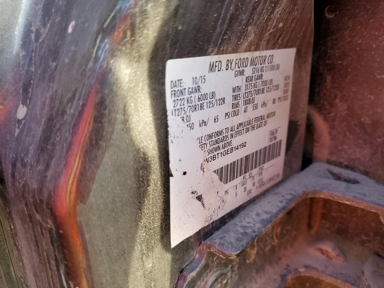 2016 Ford F350 Super Duty VIN: 1FT8W3BT1GEB14192 Lot: 91200675