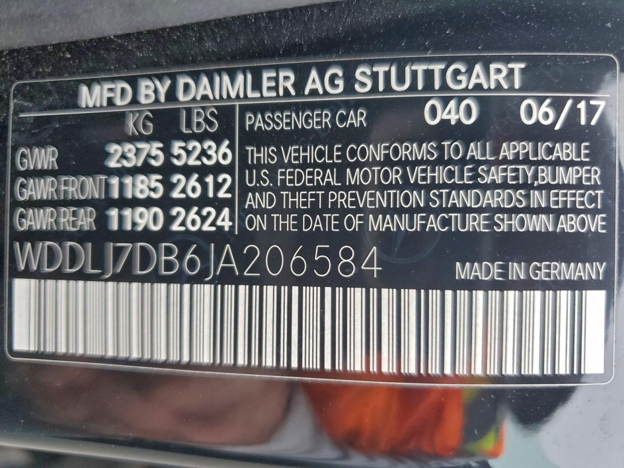 2018 Mercedes-Benz Cls 550 VIN: WDDLJ7DB6JA206584 Lot: 94420085