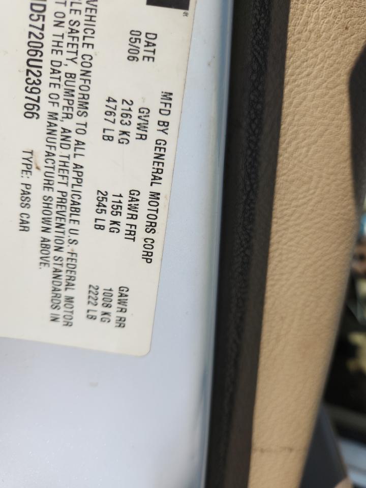 2006 Buick Lucerne Cxl VIN: 1G4HD57206U239766 Lot: 92414255