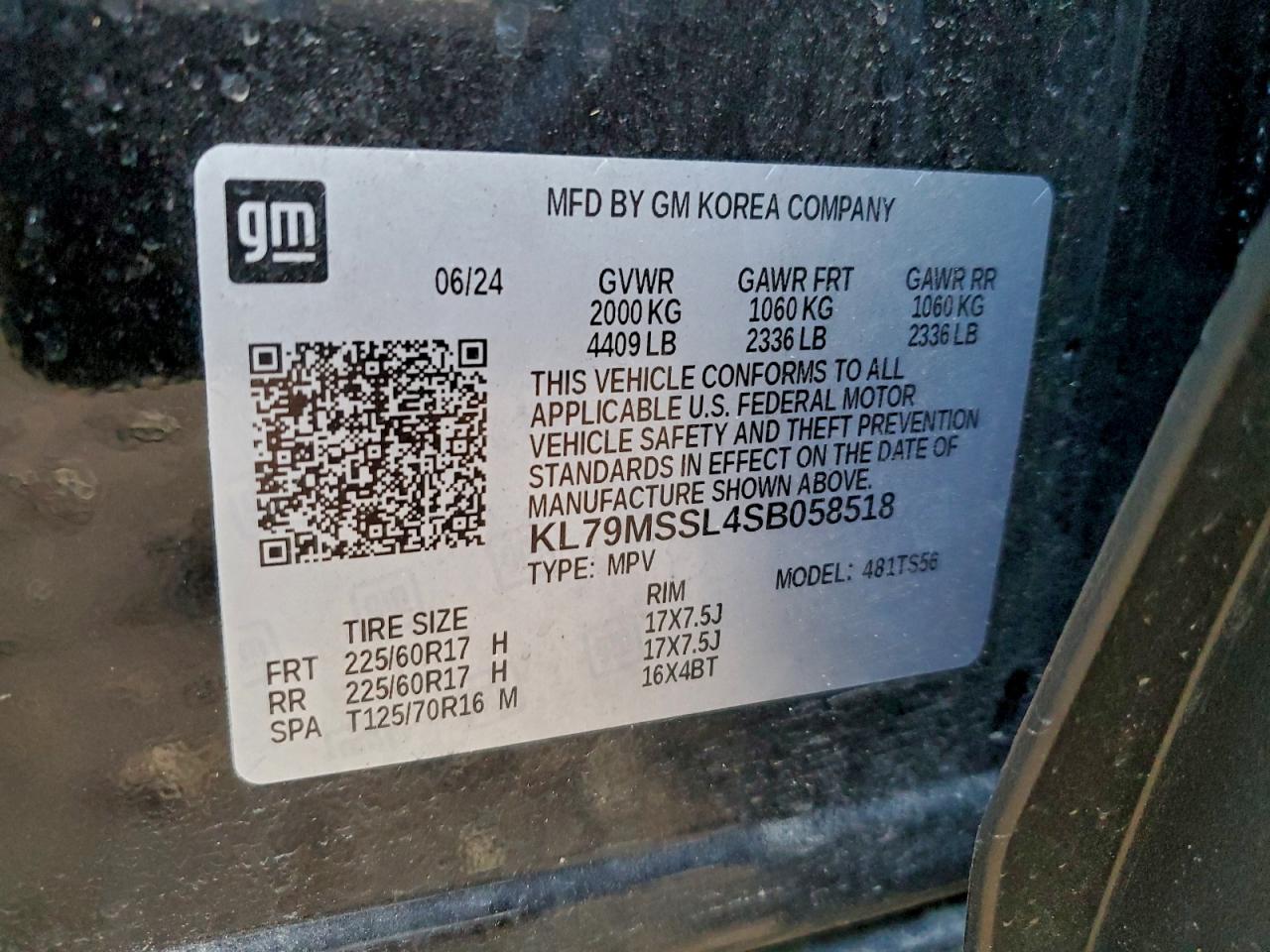 2025 Chevrolet Trailblazer Activ VIN: KL79MSSL4SB058518 Lot: 93609115