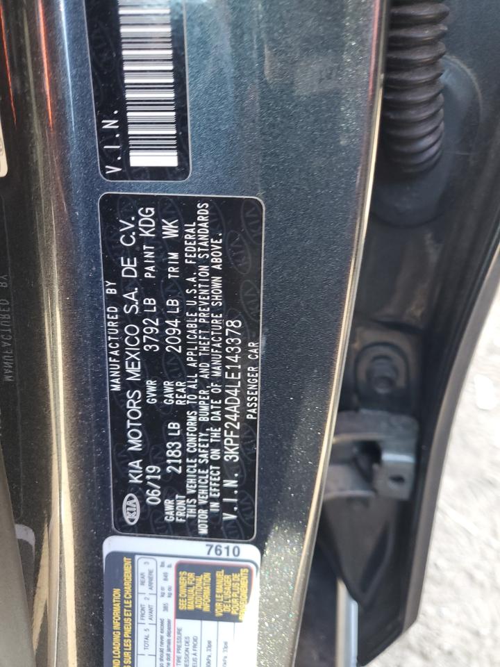 2020 Kia Forte Fe VIN: 3KPF24AD4LE143378 Lot: 91504085