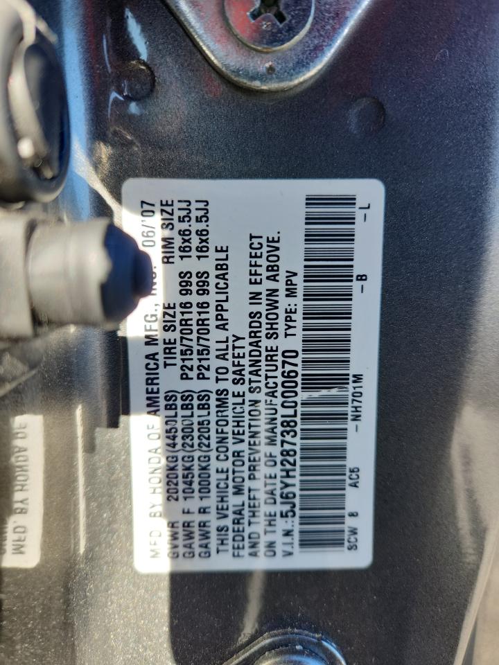 2008 Honda Element Ex VIN: 5J6YH28738L000670 Lot: 90359705