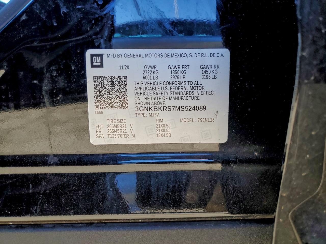 2021 Chevrolet Blazer Rs VIN: 3GNKBKRS7MS524089 Lot: 93912945