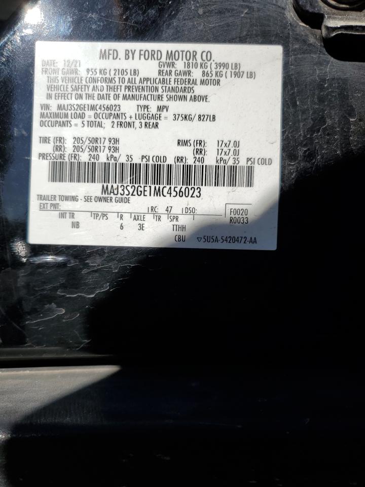 2021 Ford Ecosport Se VIN: MAJ3S2GE1MC456023 Lot: 92427795