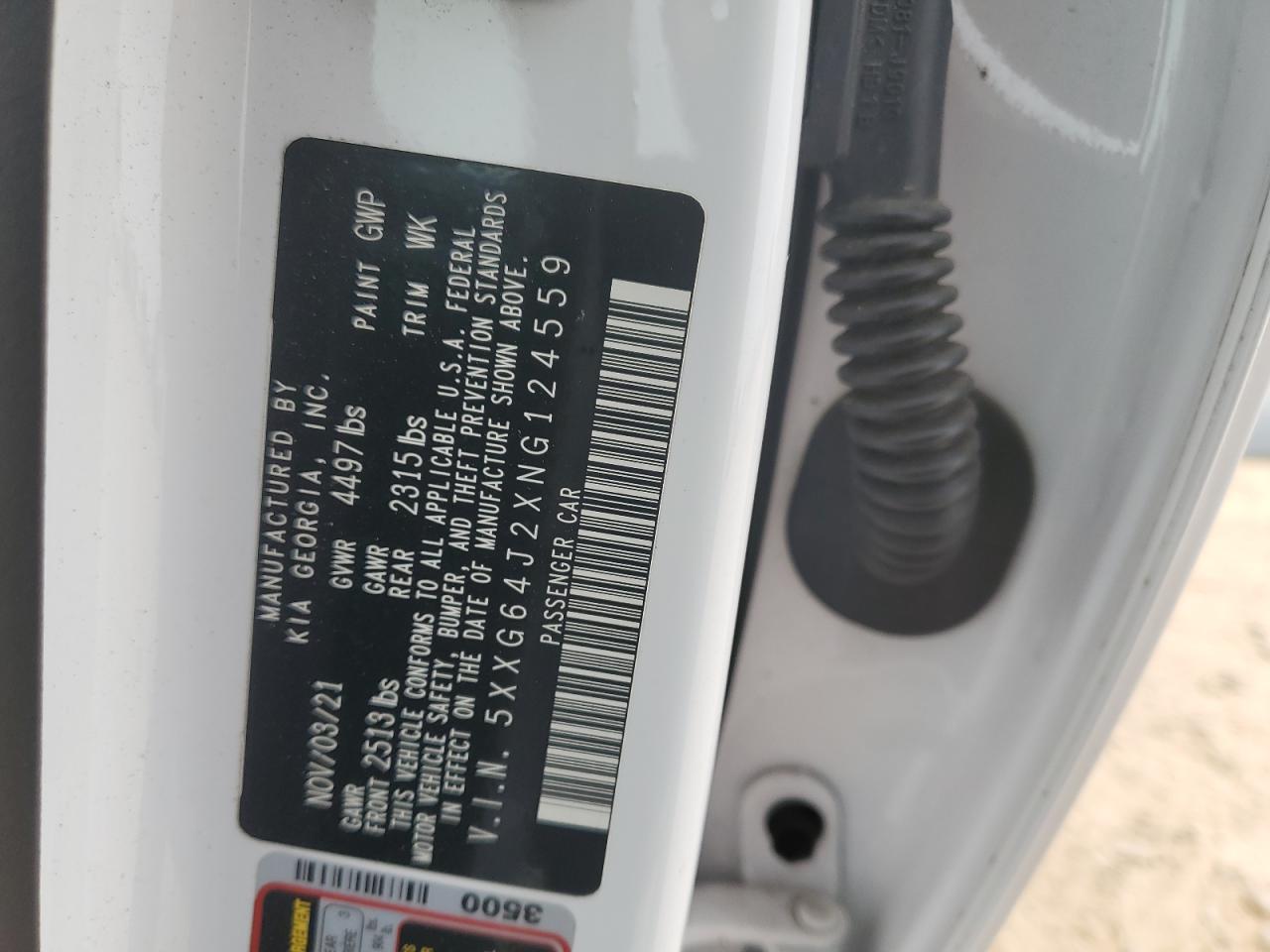 2022 Kia K5 Gt Line VIN: 5XXG64J2XNG124559 Lot: 92375285