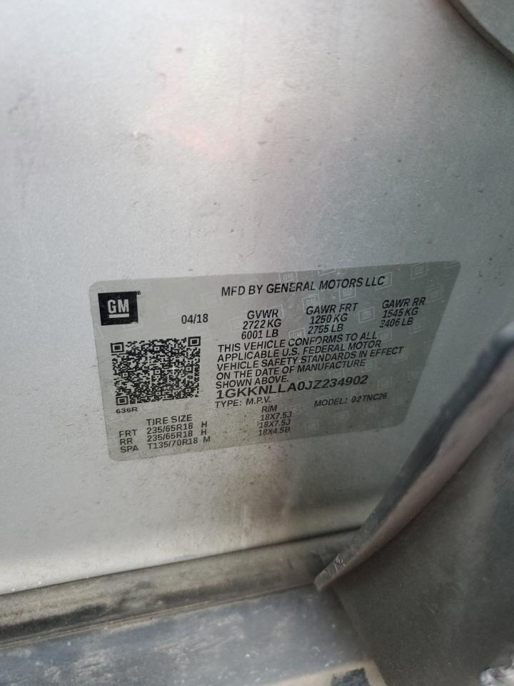 2018 GMC Acadia Sle VIN: 1GKKNLLA0JZ234902 Lot: 93475535