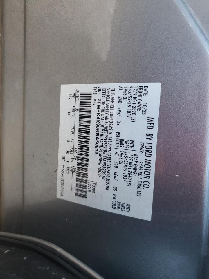 2024 Ford Edge Titanium VIN: 2FMPK4K90RBA50819 Lot: 91689675