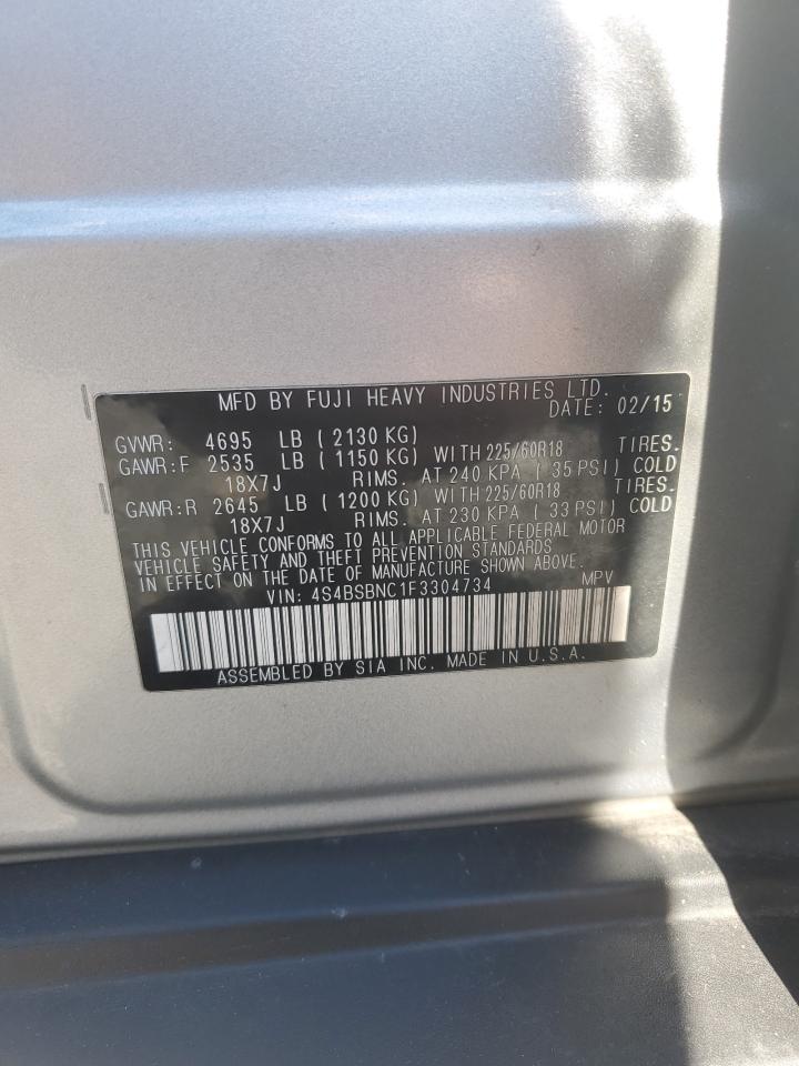 2015 Subaru Outback 2.5I Limited VIN: 4S4BSBNC1F3304734 Lot: 91078265