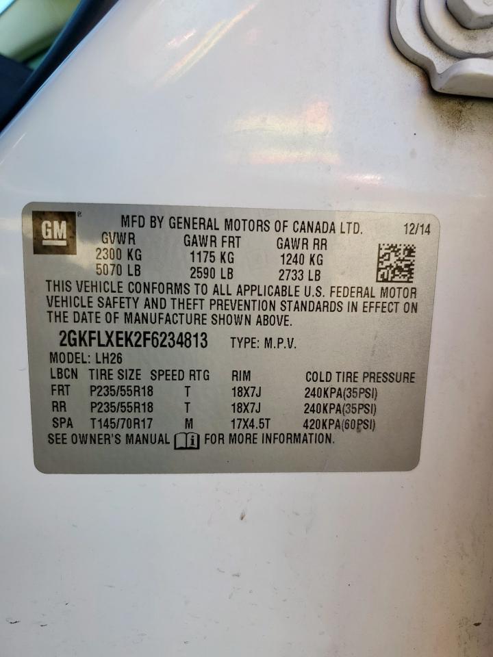 2015 GMC Terrain Slt VIN: 2GKFLXEK2F6234813 Lot: 90818065