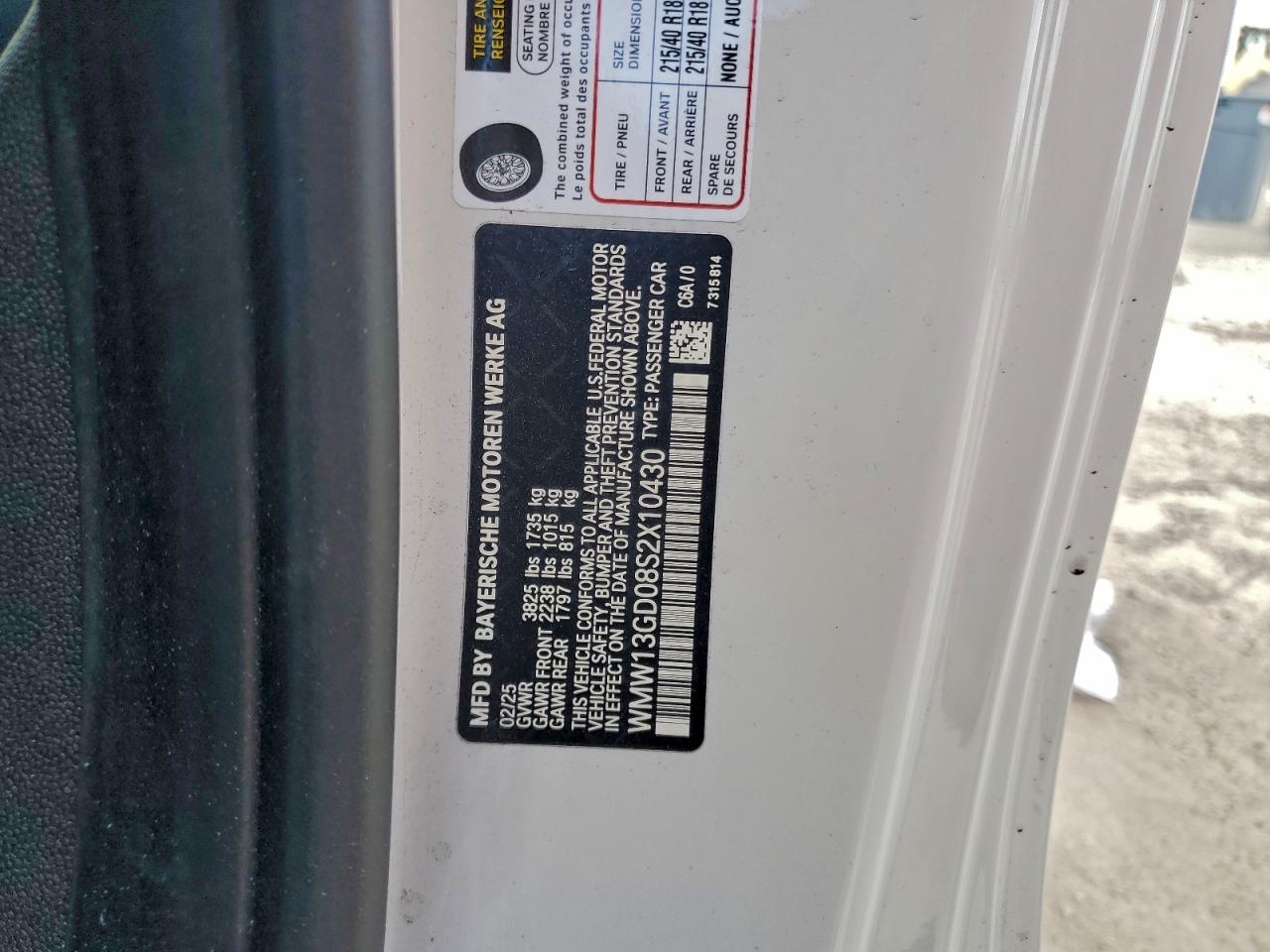 2025 Mini Cooper Base VIN: WMW13GD08S2X10430 Lot: 94176855