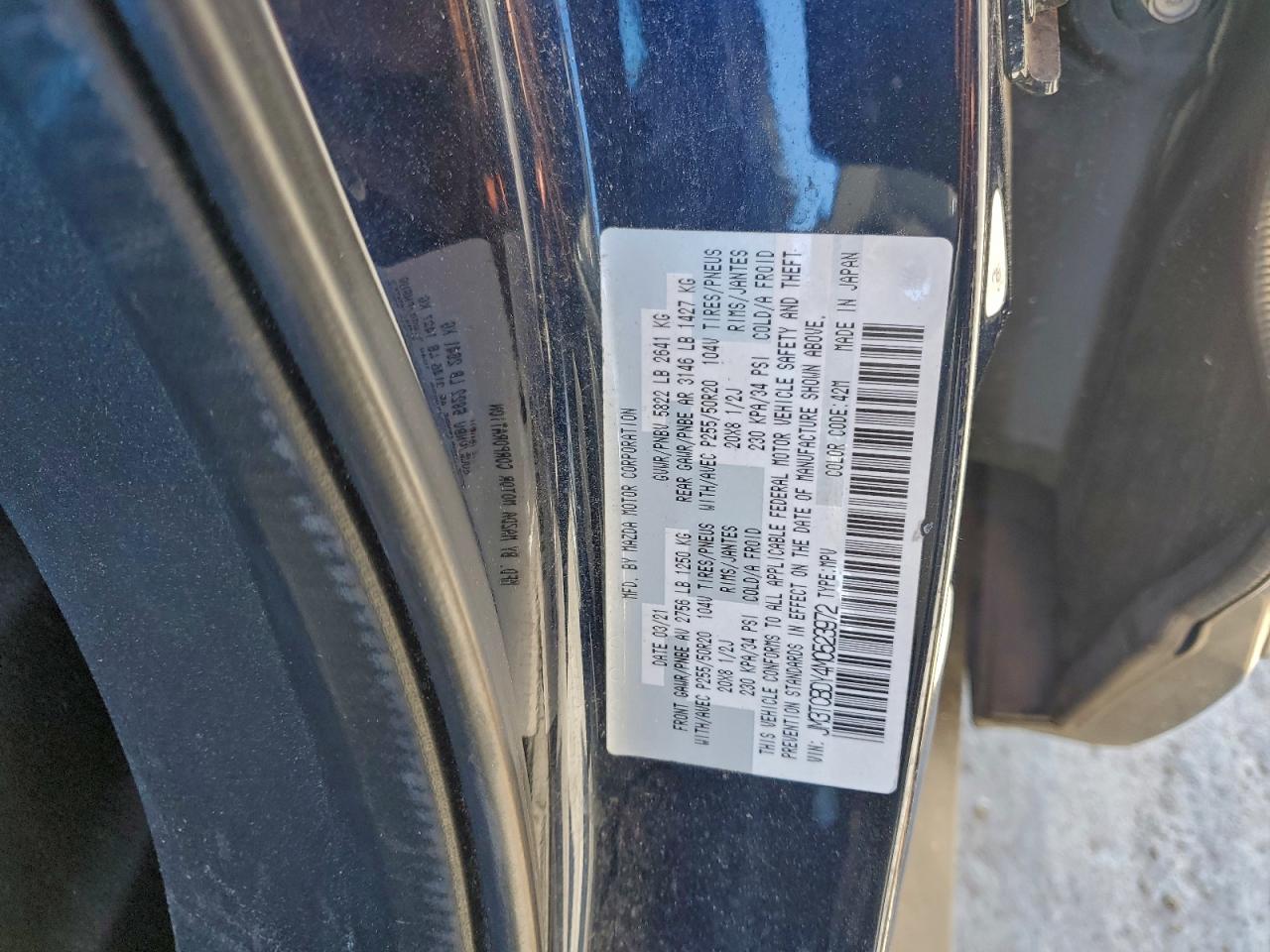 2021 Mazda Cx-9 Grand Touring VIN: JM3TCBDY4M0523972 Lot: 94866085