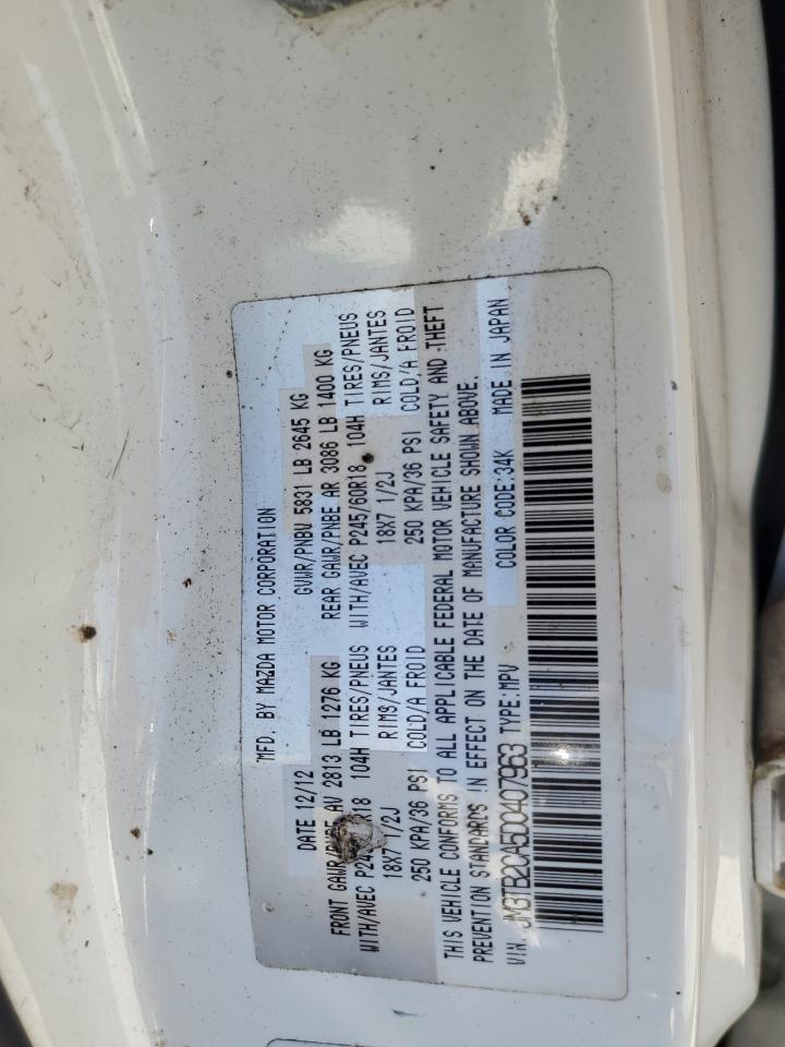 2013 Mazda Cx-9 Touring VIN: JM3TB2CA5D0407963 Lot: 92211235