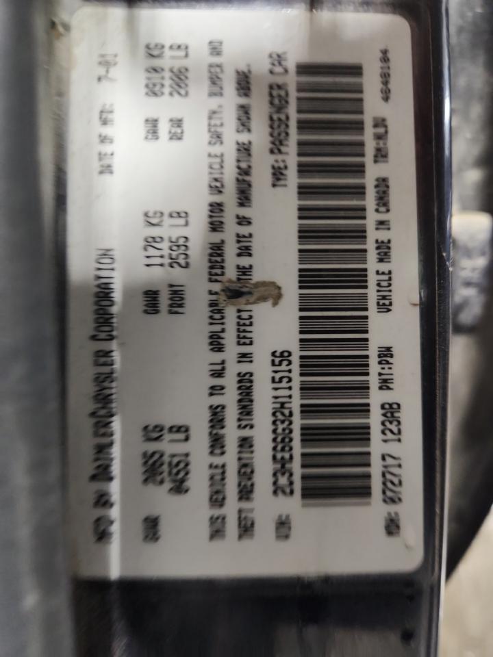 2002 Chrysler 300M VIN: 2C3HE66G32H115156 Lot: 93050005