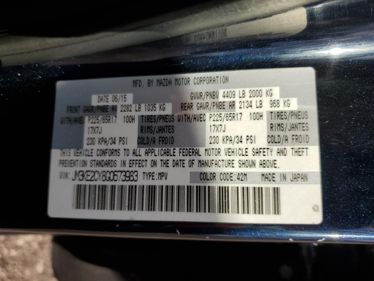 2016 Mazda Cx-5 Touring VIN: JM3KE2CY8G0673983 Lot: 93353465