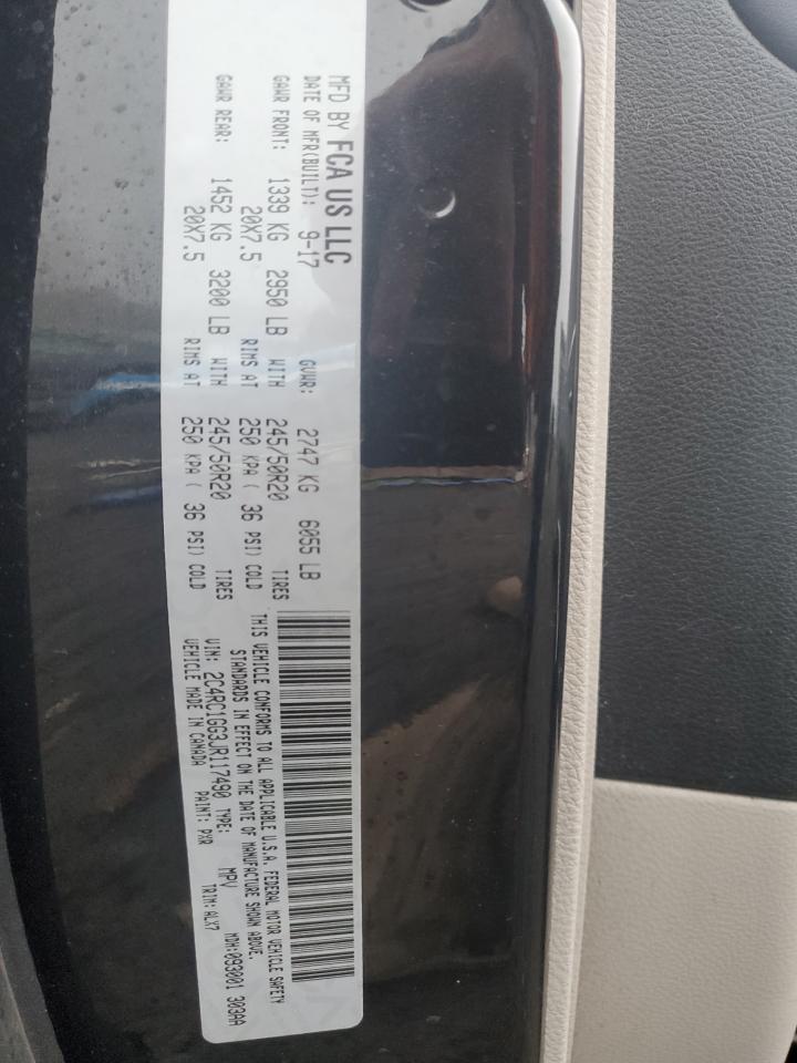 2018 Chrysler Pacifica Limited VIN: 2C4RC1GG3JR117490 Lot: 91857295