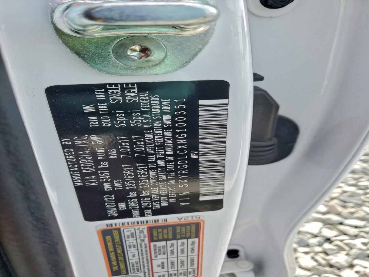 2022 Kia Sorento Lx VIN: 5XYRGDLCXNG100351 Lot: 94155815