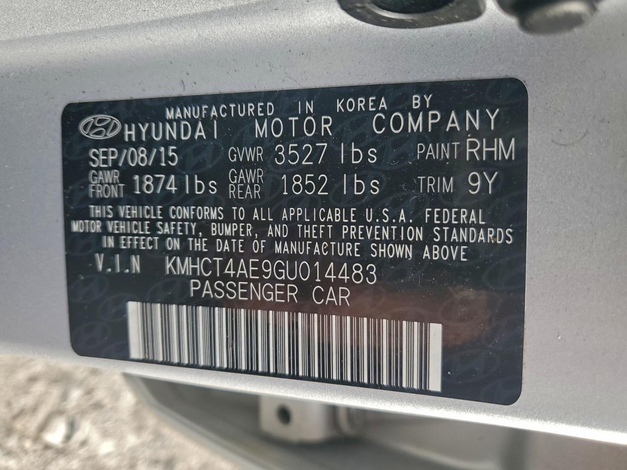 2016 Hyundai Accent Se VIN: KMHCT4AE9GU014483 Lot: 94050155