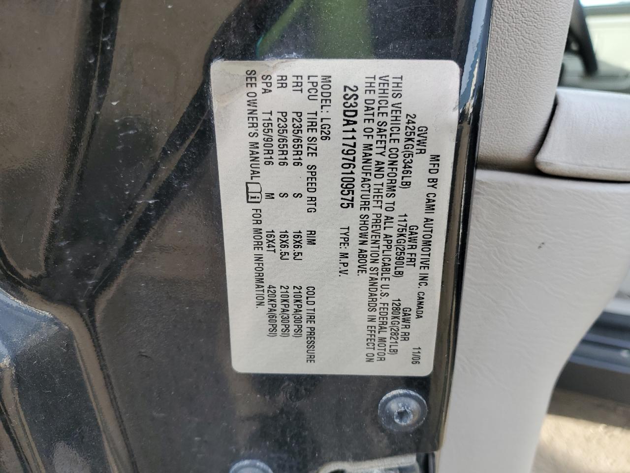 2007 Suzuki Xl7 VIN: 2S3DA117976109575 Lot: 93464625