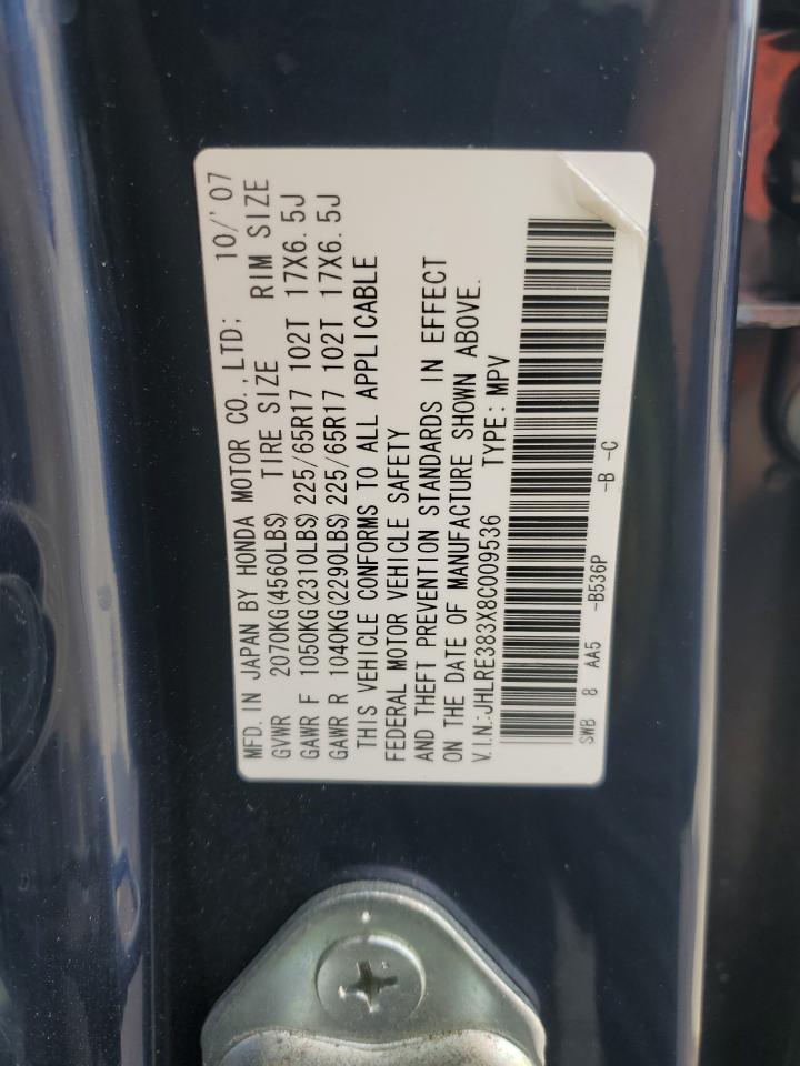 2008 Honda Cr-V Lx VIN: JHLRE383X8C009536 Lot: 92440765