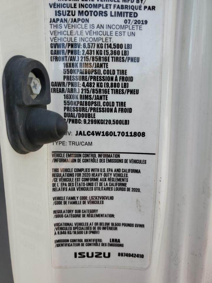 2020 Isuzu Ftr Box Truck VIN: JALC4W150L7011808 Lot: 69590475