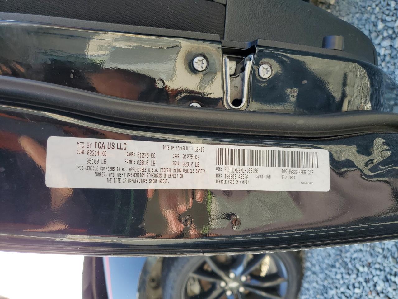 2020 Dodge Charger Sxt VIN: 2C3CDXBGXLH108120 Lot: 93508115