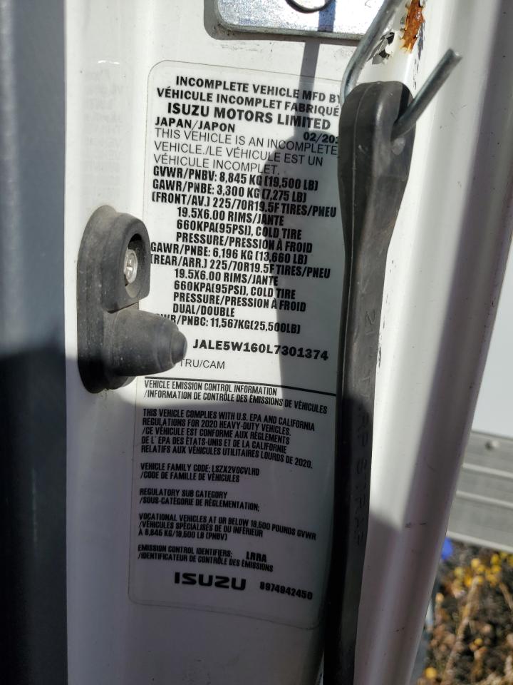 2020 Isuzu Nrr VIN: JALE5W160L7301374 Lot: 91982875