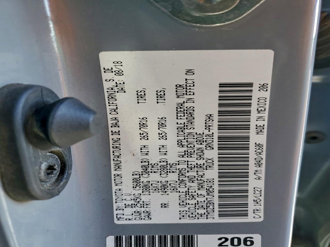 2018 Toyota Tacoma Double Cab VIN: 3TMDZ5BN7JM054181 Lot: 94541265