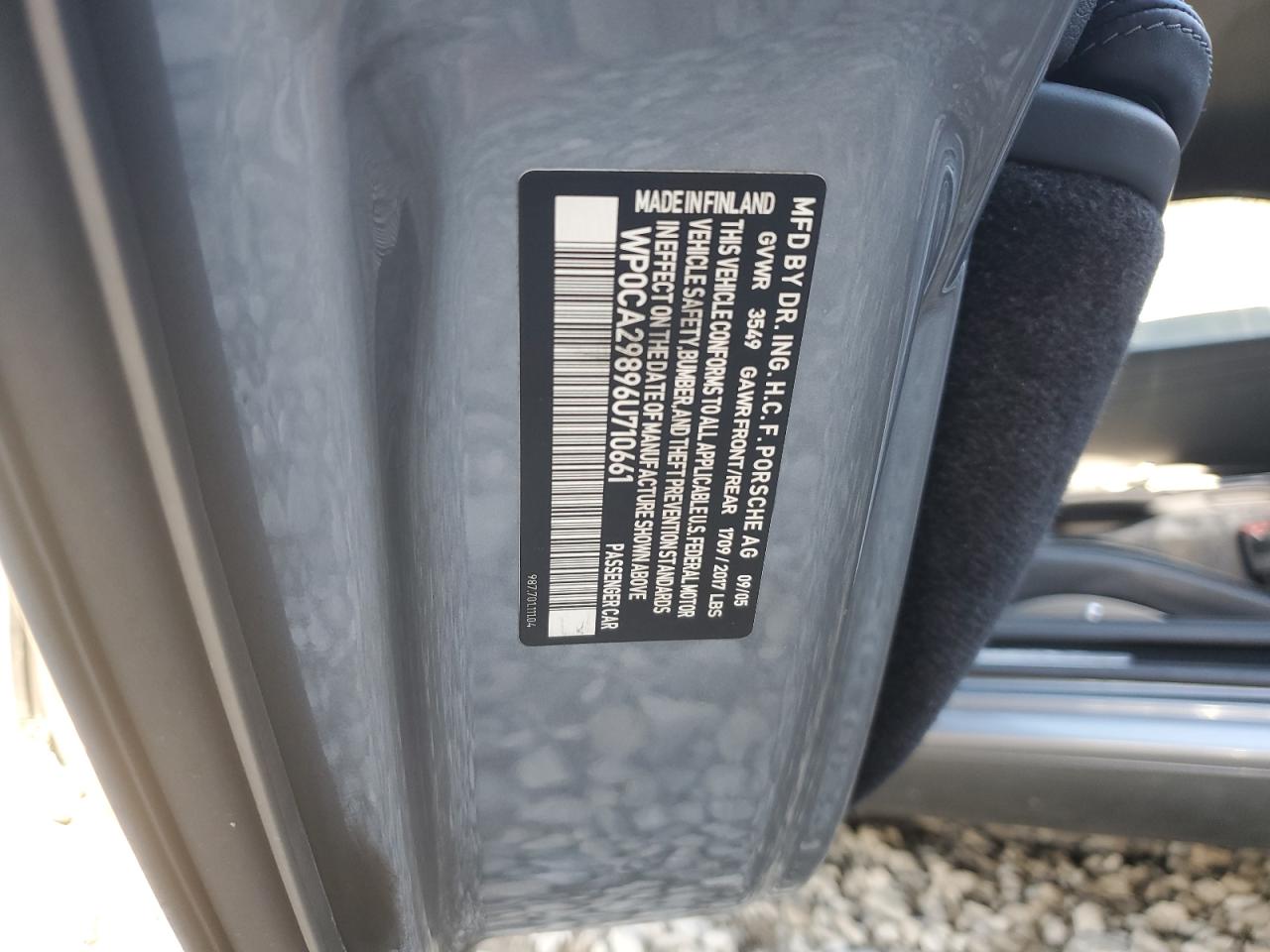 2006 Porsche Boxster VIN: WP0CA29896U710661 Lot: 92618845